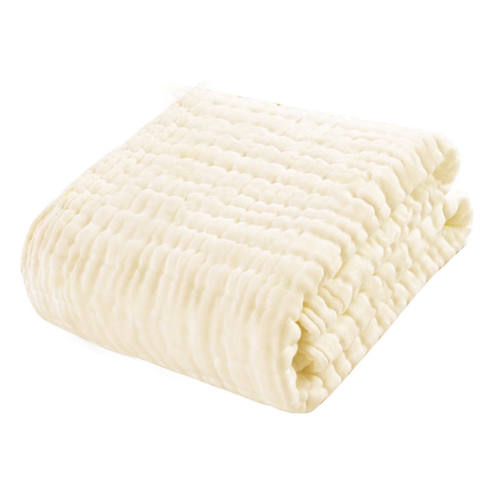 Babatakaró, 95x95cm, sárga, puha pamut takaró szett