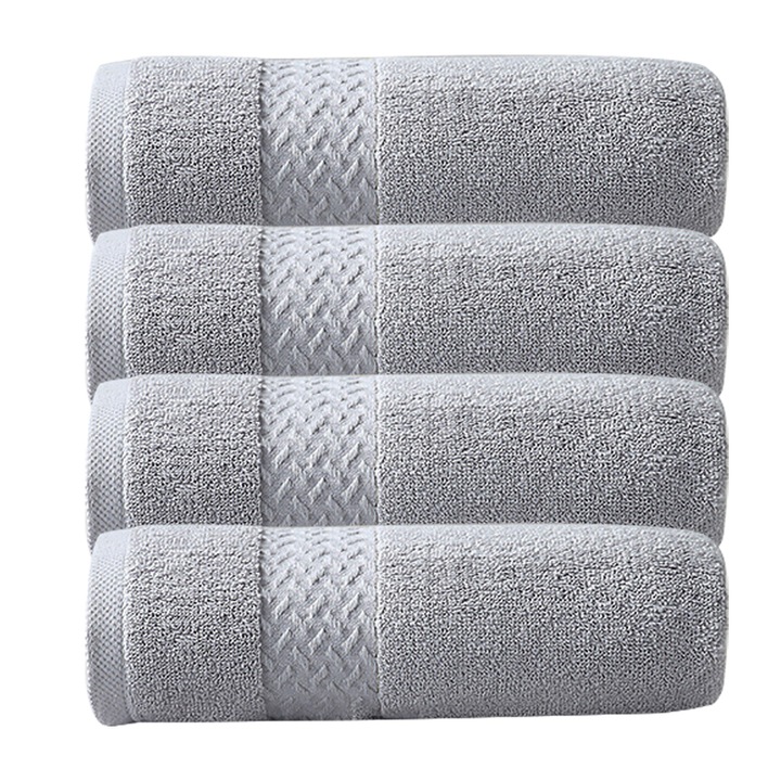 Комплект памучни кърпи за баня, Cotton, Grey, 75 x 35 cm, 4 бр.