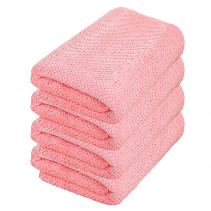Set 4 prosoape, Bumbac, 70x140cm, Roz