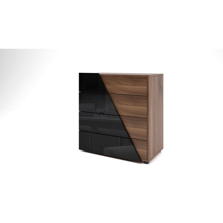 Comoda, MBX, 81 x 46 x 86 cm, Negru/Maro