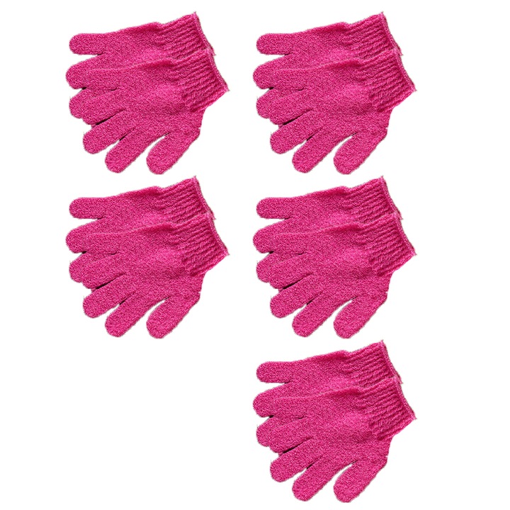 Ексфолиращи ръкавици 10 бр. ръкавици за баня 5 чифта, естествени ръкавици за мъже и жени