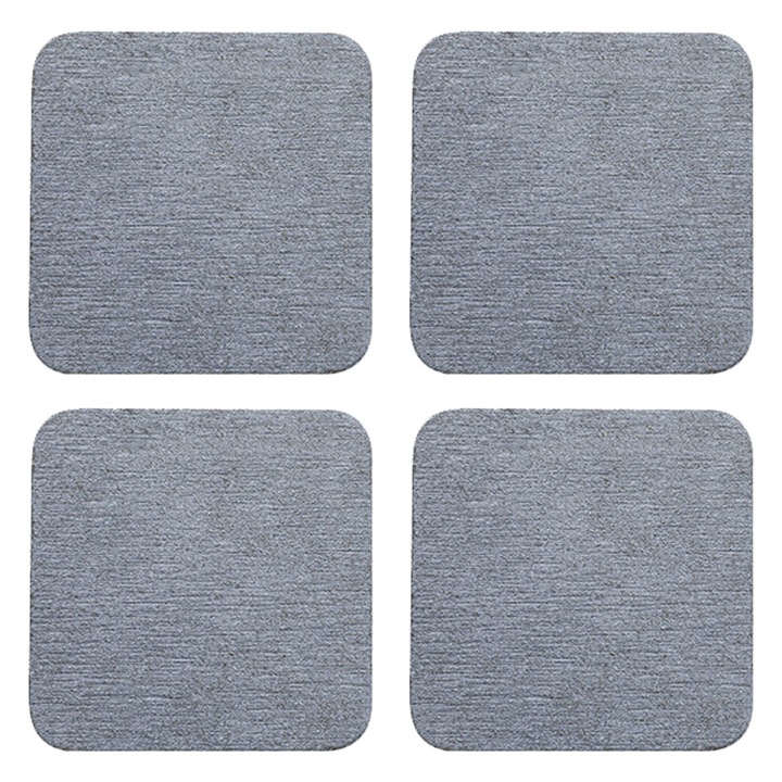 4 darabos nedvszívó kovaföld poháralátét szett, 8x8 cm, italokhoz, szürke