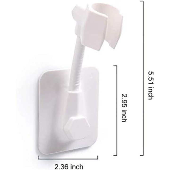 Suport de dus adeziv, AMRINUGL, design ergonomic, rotire 360°, material ABS, montare fara gaurire