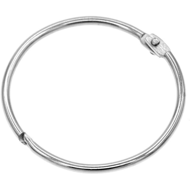 Set 20 inele metalice pentru perdele, 50mm, finisaj nichel, rezistente la rugina