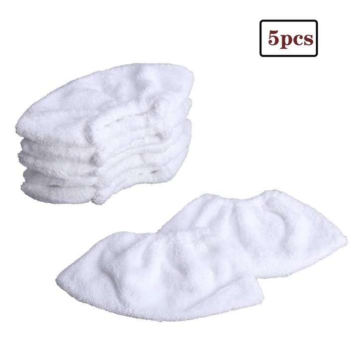 Set 5 huse, pentru curatator cu abur Karcher SC1 SC2 SC3, Bumbac, Alb
