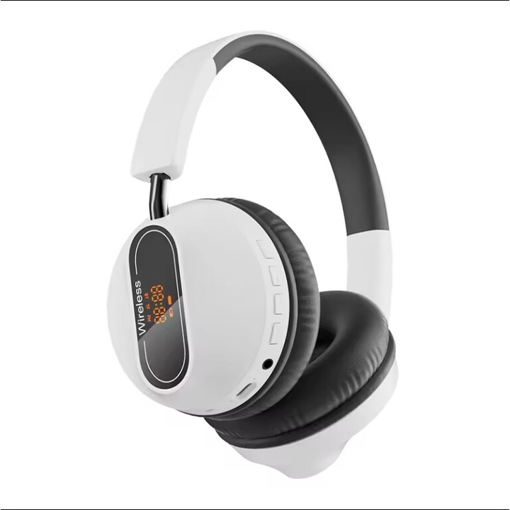 Bluetooth слушалки M1, Hi-Fi режим, BT & TF и FM режим, LED дисплей, 3,5 мм жак, бял