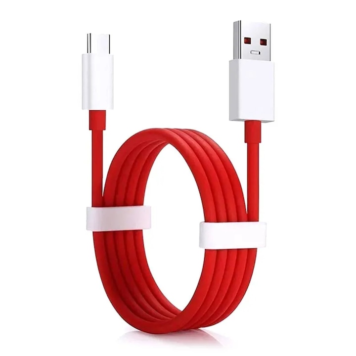 OnePlus Warp USB-A - USB-C 65W 3A adat- és töltőkábel, 1m, piros