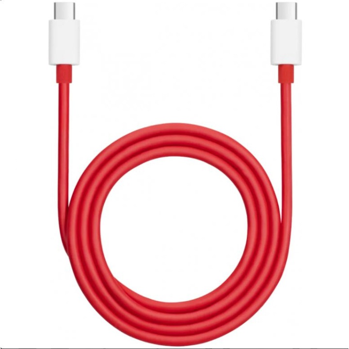 OnePlus Warp USB-C – USB-C adat- és töltőkábel, 65W 3A, 1m, piros