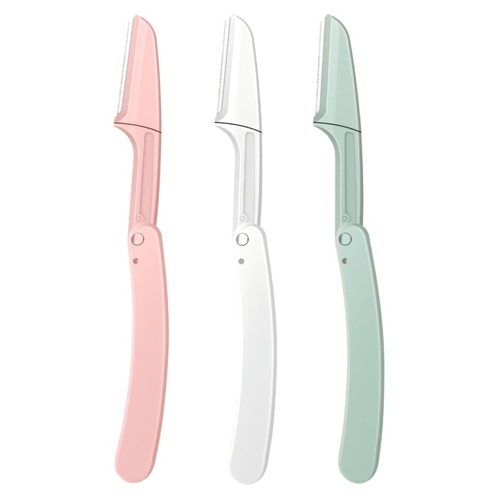 Set aparat de ras pentru femei JUDASTAR, pliabil, durabil, multicolor, pentru sprancene si fata, set 3