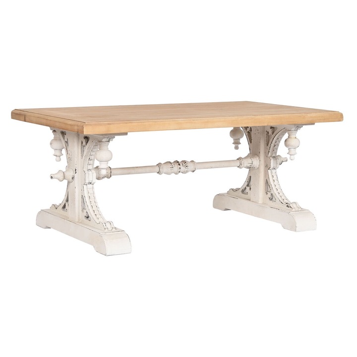 Холна маса Home Esprit, MDF, бяла, 110x65x46см