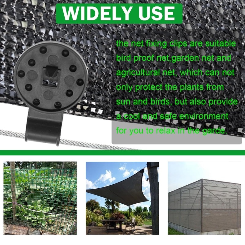 Set 100 Cleme Fixare, Rezistente la Intemperii, Negru, pentru Plase ...