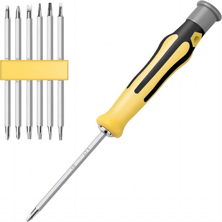 JUDASTAR мултифункционален комплект отвертки, 12 в 1, термично обработени върхове, неплъзгаща се дръжка, прибираща се