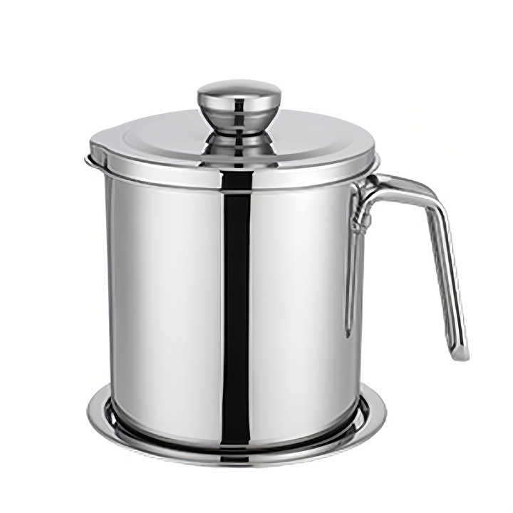 Bidon pentru ulei de bucatarie, inox, 2.0L, argintiu