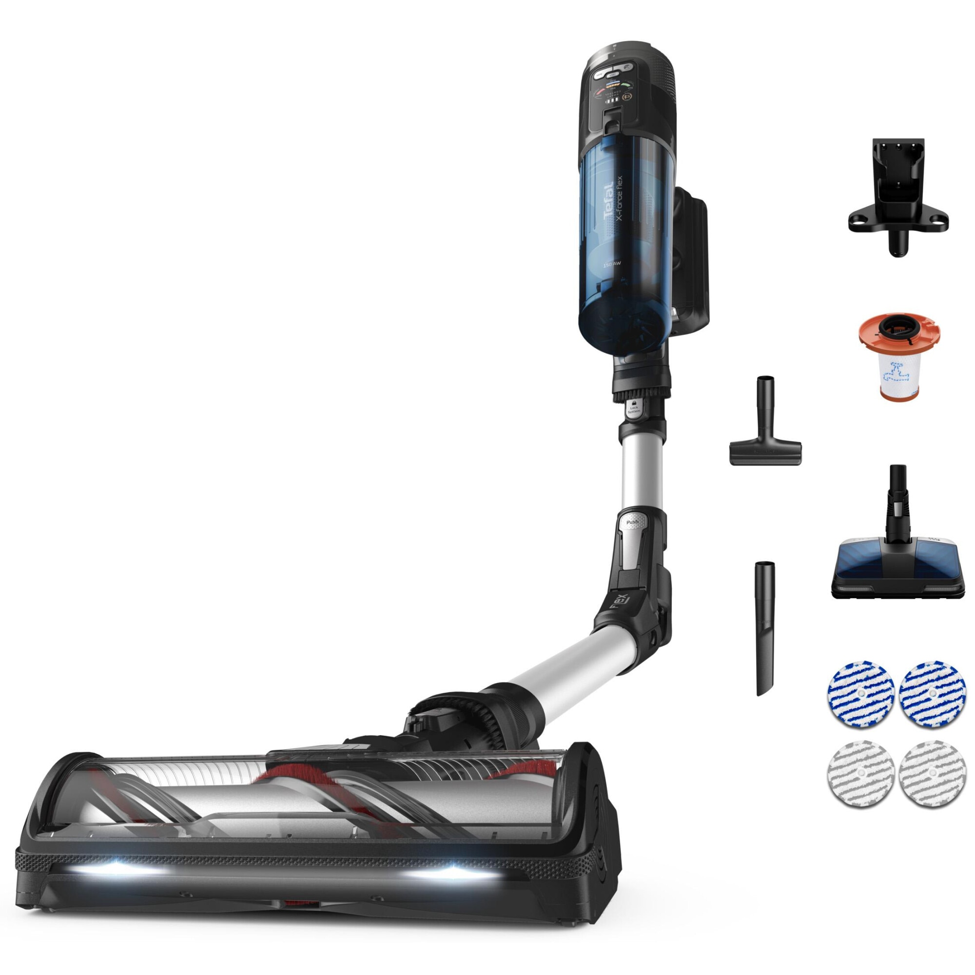 Aspirator Tefal X-Force Flex 13.60 TY9AC1 60 min AeroSpin Aqua functie de spalare Baterie inlocuibila