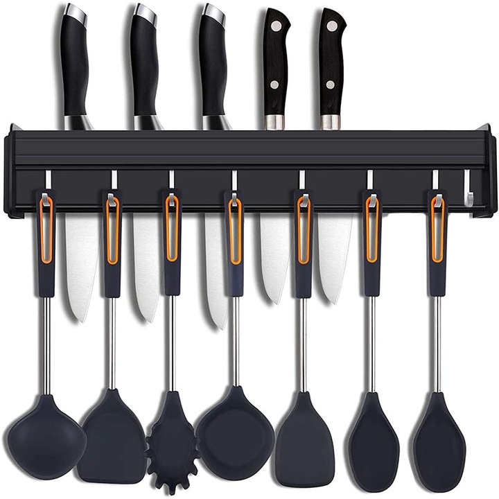 Suport ustensile de bucatarie, AMRINUGL, inox, suport magnetic pentru cutite, instalare fara gaurire