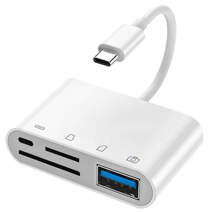 Cititor de carduri, Micro SD, 4in1, Port USB 3.0.USB-C, Alb