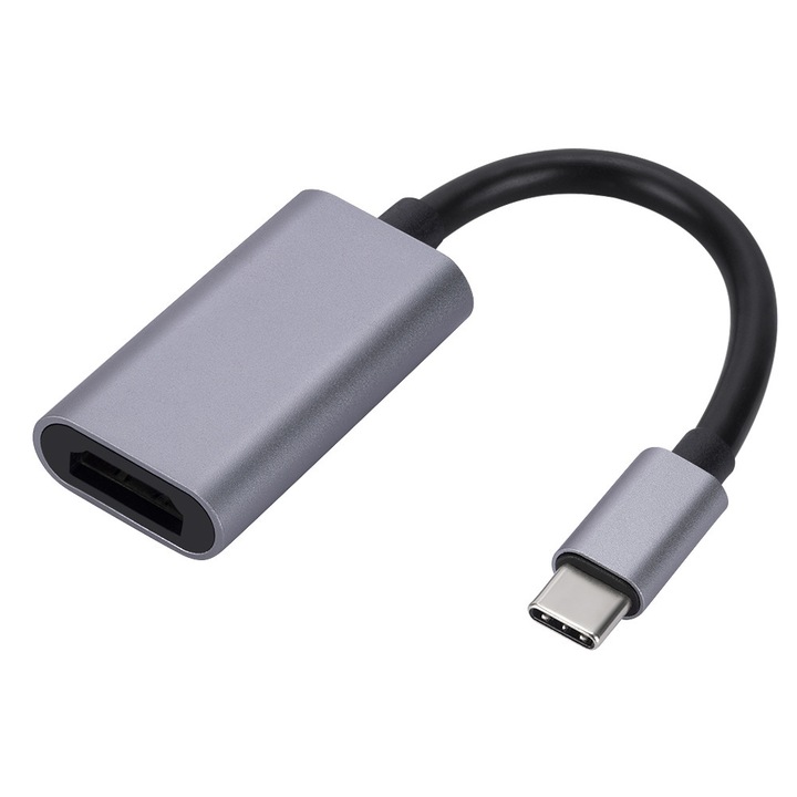 HDMI адаптер, конектор Type-C към HDMI, 4K, съвместим с MacBook/iPad/Samsung/Huawei, Plug and Play, черен