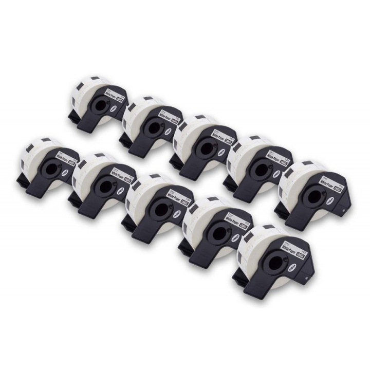 10 tekercs ragasztószalag készlet DK 11221 23 mm X 23 mm fehér kompatibilis Brother P-Touch QL 1000 sorozat /QL 1050 N / QL 1060 N / QL 500 sorozat / QL 560 / QL 570 / QL / Q580 580-as sorozat / QL 650 TD / QL 700 / QL 710 W / QL 720 NW