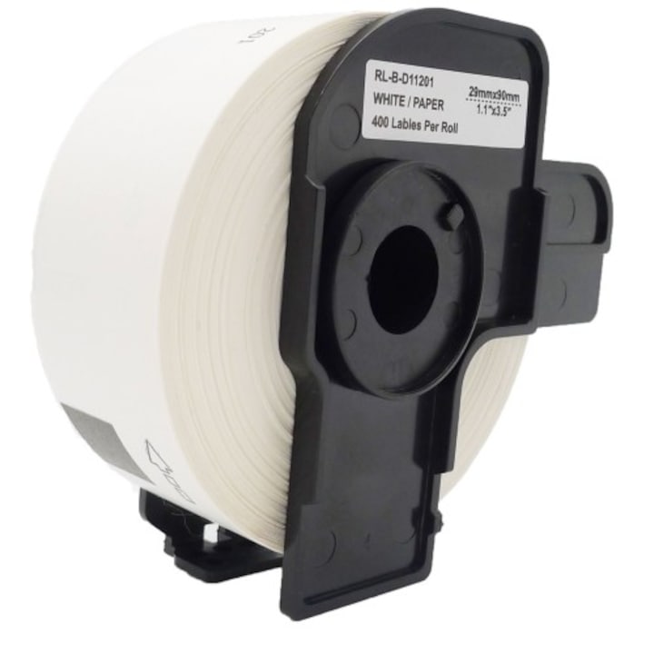 Етикети за принтер DK 11201 29 mm X 90 mm, Бял, Съвместими серия Brother P-Touch QL 1000 / QL 1050 / QL 1050 N / QL 1060 N QL 500 QL 600 QL 700 QL 800