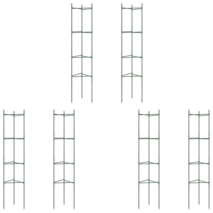 Set suport pentru rosii vidaXL, 6 buc., 154 cm, otel si PP 1.13 kg 3281489