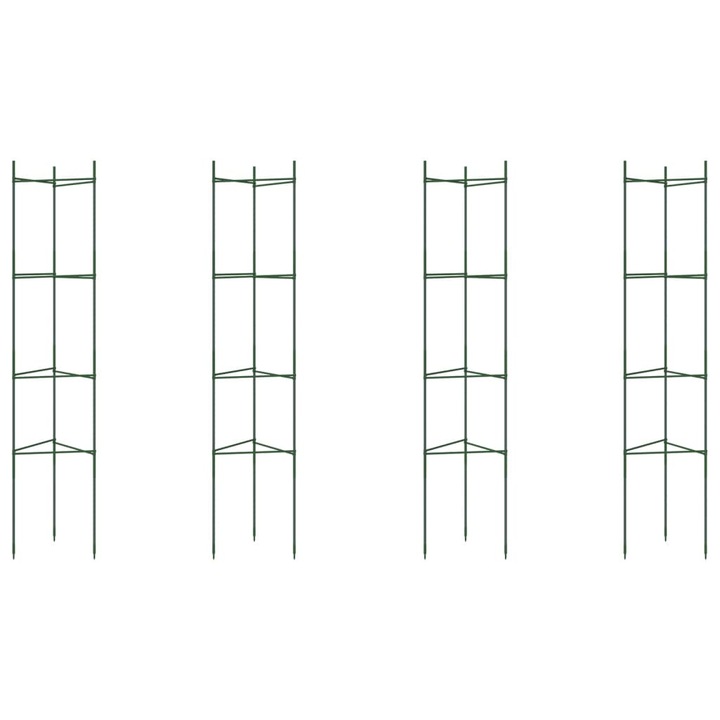 Set suport pentru rosii vidaXL, 4 buc., 154 cm, otel si PP 1.13 kg 3281485