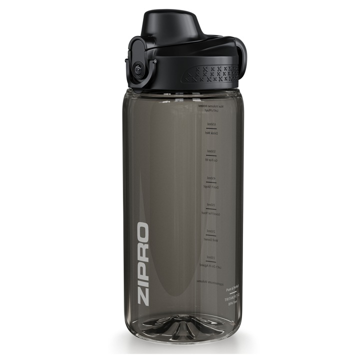Vizes palack, Zipro Tritan, Műanyag, 800ml, Fekete