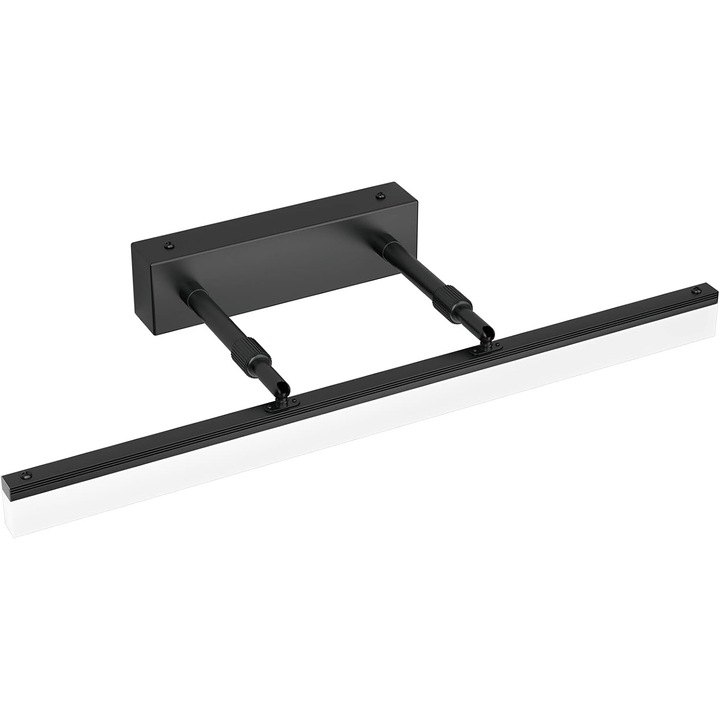 Fali lámpa fürdőszobába 50cm, szabályozható fényerő, matt fekete kivitel, matt akril burkolat