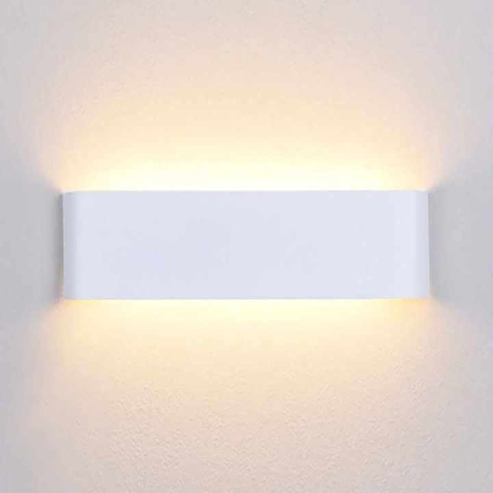 Modern beltéri LED fali lámpa, 12W, fel-le sugárzó, alumíniumból készült, IP44-es fali világítás nappaliba, hálószobába, lépcsőházba, folyosóra