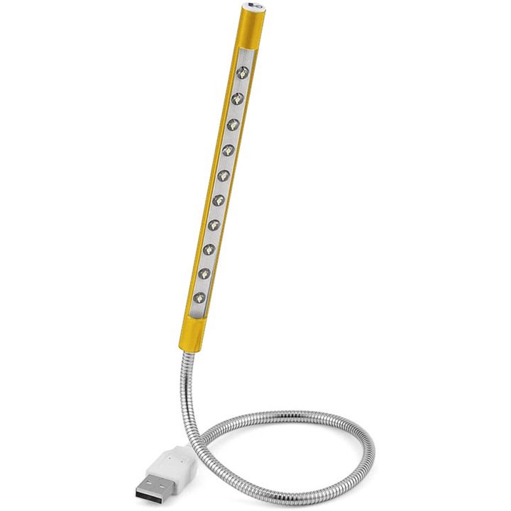 USB LED flexibilis lámpa 5V 1W, 10 LED, érintésérzékelős kivitel, kompakt méretek