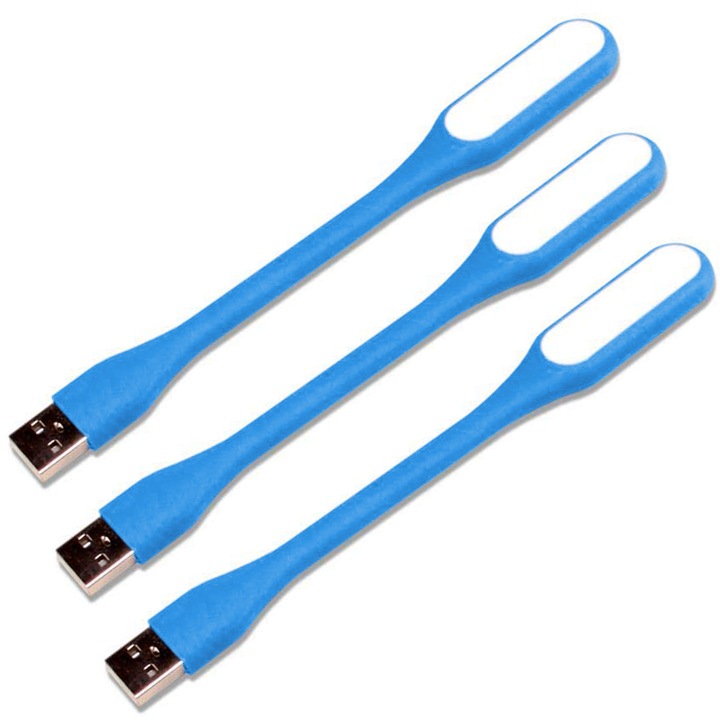 Set 3 lampi LED, Xuigort, USB, Albastru