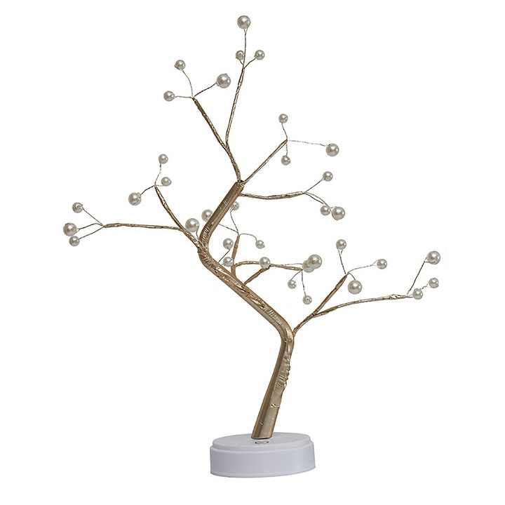 Gyöngyházfényű DIY fa lámpa, 20 hüvelyk magas, bonsai stílusú dekoráció 36 LED-del, állítható ágakkal, érintésérzékelő kapcsolóval, tökéletes ünnepi dekorációnak otthoni irodába, USB vagy AA elemes működés, Enforose