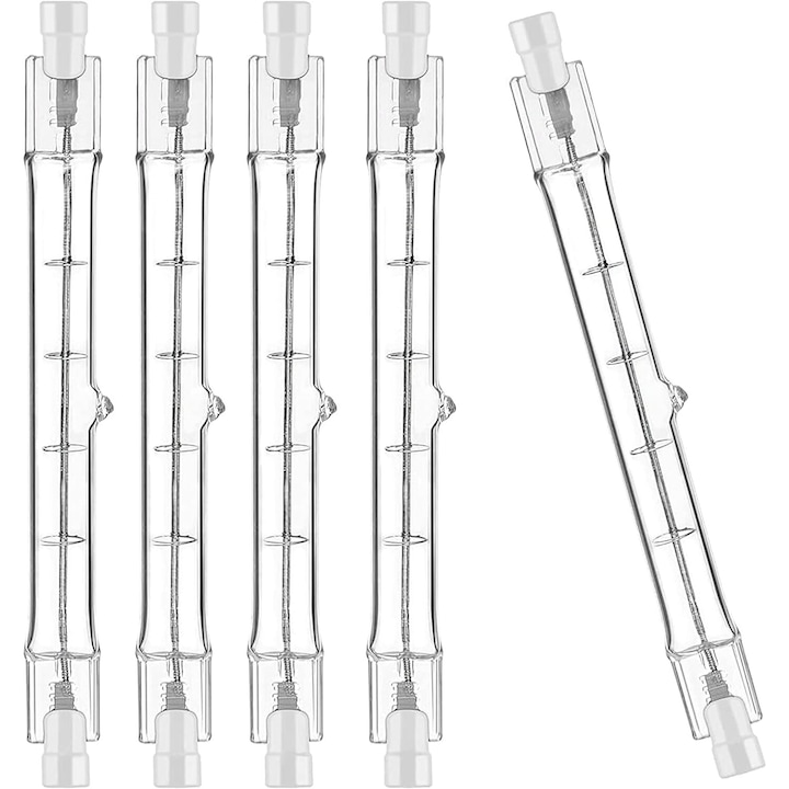 Set de 5 becuri halogen R7S 118mm 200W 230V, iluminat peisaj, reglaj intensitate