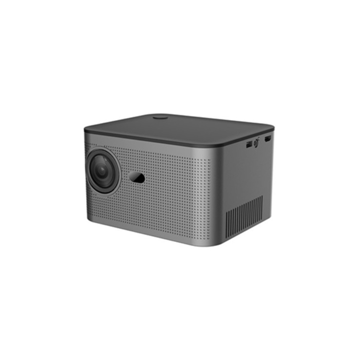 Преносим мини проектор ambrasmart, Dual Band WiFi, автофокус HD, сив, подходящ за домашно кино, презентации, игри, събития и дейности на открито