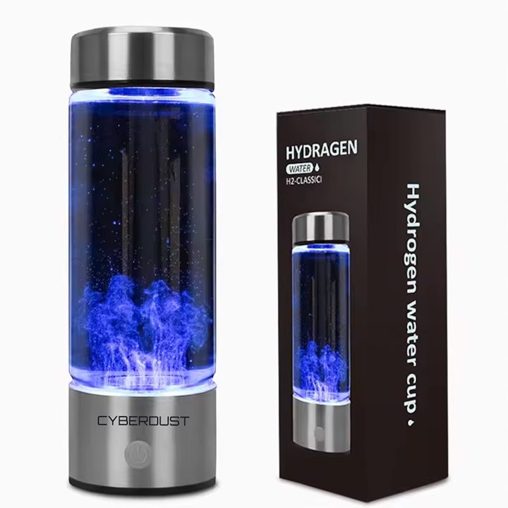 Бутилка За Генериране На Водородна Вода CYBERDUST, Презареждаема, USB, Бърза Технология За 3 Минути, 420 Мл, Преносима, Идеална За Ежедневни Дейности, За Зала, Физически Упражнения, Пътувания И Офис, Неръждаема Стомана, Материали От Хранителна Категория