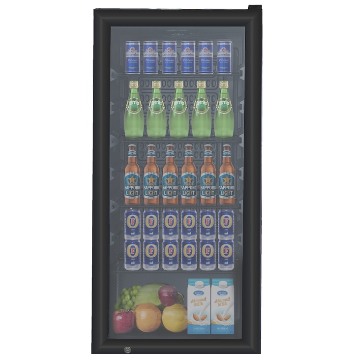 Професионална хладилна витрина STARCREST SBC-160BK, 141 L, регулируем термостат, LED осветление, H 104 см, черна