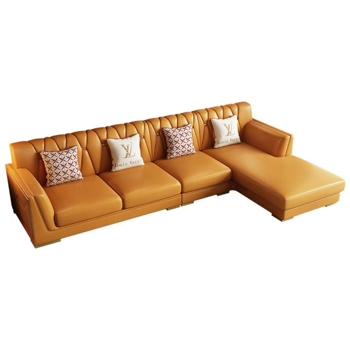 Coltar din micro piele, ZENA, portocaliu Hermes, 250 x 175 x 88 cm