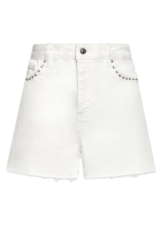 Blugi scurti dama Guess, Bumbac/Elastan, Ecru, Alb