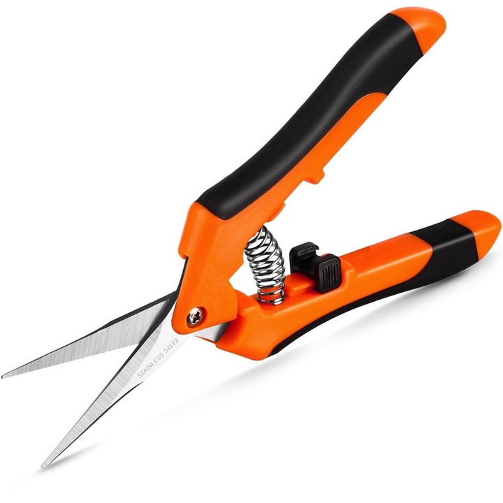 Foarfeci de gradinarit, lame inox, blocare siguranta, portocaliu, 16.5cm