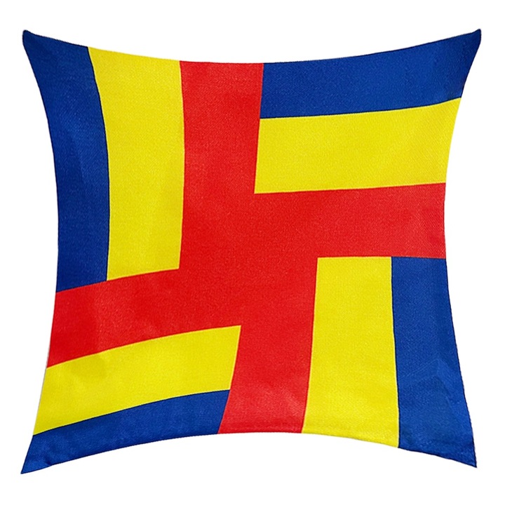 Fata de perna, lavabila, textil, cu model, rosu, 45x45cm