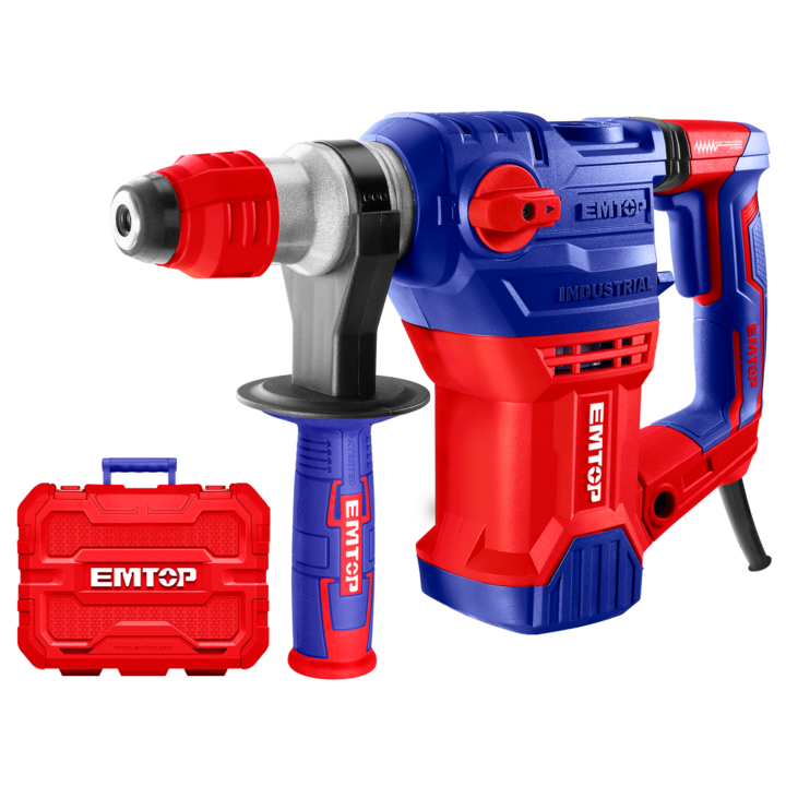 Ciocan electric rotopercutor, 1500W, 5.5J, 3 burghie si 2 dalti incluse, cutie de transport