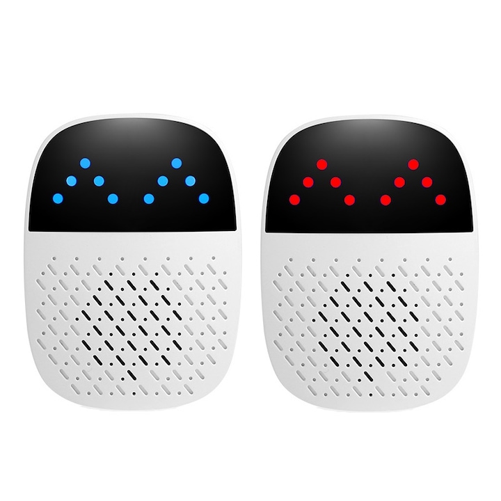 Set 2 aparate antidaunatori Golxmse, ultrasonic AI, acoperire 1000m, frecventa 50-60 kHz, sigur pentru oameni si animale de companie, alb