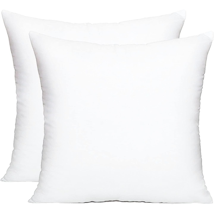 Set 2 perne decorative, insertii, alb, 40x40cm