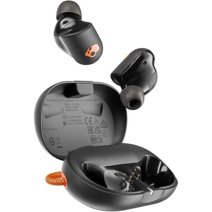 Слушалки In-Ear Skullcandy Sesh ANC Active, True Wireless, Bluetooth, Multipoint, IP67, Black/Orange