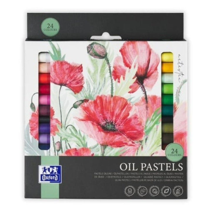 Set 24 Creioane cerate Oxford Oil Pastels, colectia Artistic