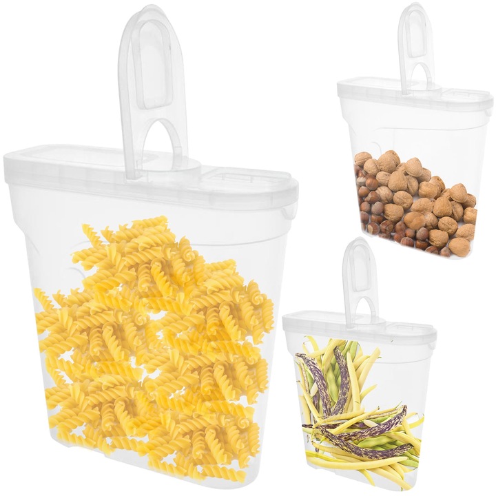 Set 3 Recipiente de depozitare, 4L, plastic, EDANTI, Transparent