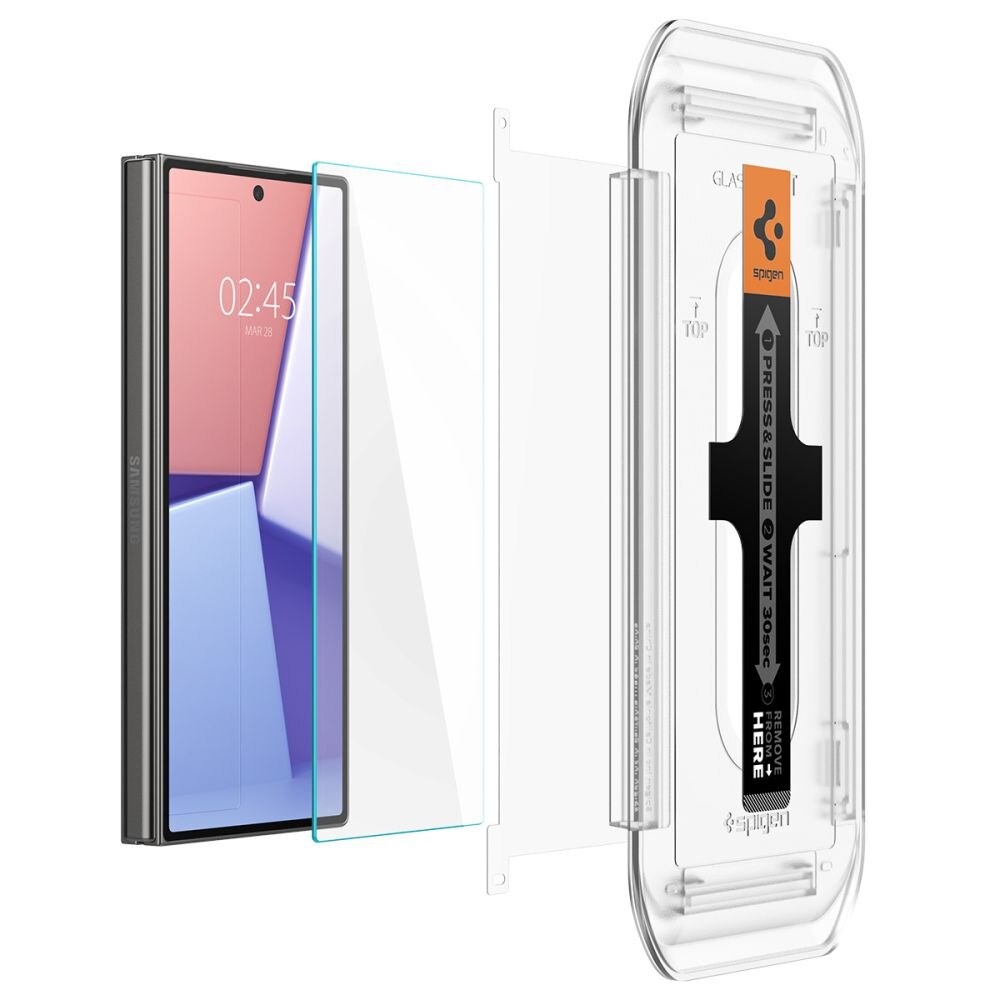 Set 2 folii sticla cu sistem de montare Case friendly Spigen GLAStR EZ FIT compatibil cu Samsung Galaxy Z Fold 6
