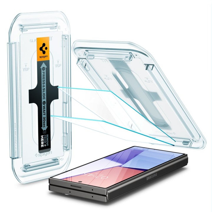 Set 2 folii sticla cu sistem de montare Case friendly Spigen GLAStR EZ FIT compatibil cu Samsung Galaxy Z Fold 6