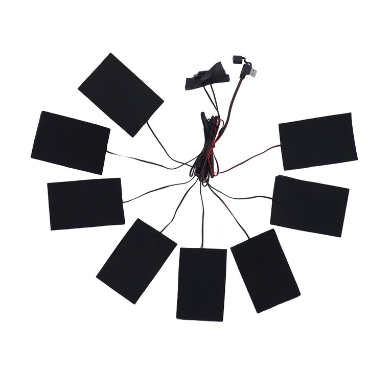 Комплект от 8 електрически нагревателни плочи QttvbTna, въглеродни влакна, водоустойчиви, 45-65°C, 11,7x7,8 cm