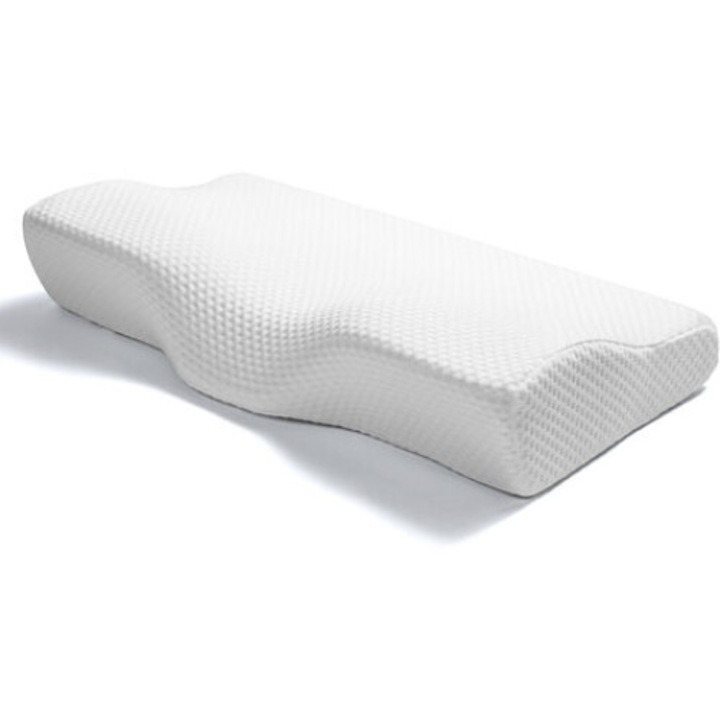 Ortopéd párna, memóriahab, mosható huzat, 61x35 cm, fehér