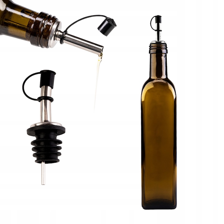 Set Sticla Cu Dozator, Superbutelki, Sticla, Inaltime 26 cm, Productie De Inalta Calitate, Usor De Curatat, Durabil, Latime 5.5 cm, Greutate 333 g, Transparent